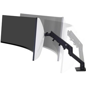 Ergotron Desk Mount for Monitor, Curved Screen Display - Matte Black - Height Adjustable - 124.5 cm (49") Screen Support -