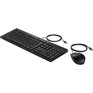 HP 225 Keyboard & Mouse - English (Europe) - USB 2.0 Type A Cable Keyboard - Keyboard/Keypad Color: Black - USB 2.0 Type A