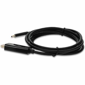 AddOn 6ft (~2m) USB C 3.1 Male to HDMI Male Adapter Cable, Up to 4K 30Hz, Black - 6 ft HDMI/USB-C A/V Cable for Audio/Vide