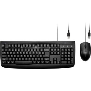 Kensington Pro Fit Washable Wired Desktop Set - USB Cable Keyboard - USB Cable Mouse - Optical - 1600 dpi - Rugged - Scrol