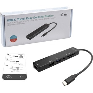 i-tec USB Type C Docking Station for Monitor, Notebook - 60 W - 4K - 3840 x 2160 - 1 x USB 2.0 - 1 x USB 3.0 - USB Type-C 