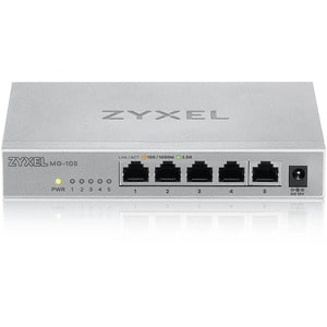 ZYXEL MG-105 5 Ports Ethernet Switch - 2.5 Gigabit Ethernet - 2500Base-T - 2 Layer Supported - 9.34 W Power Consumption - 