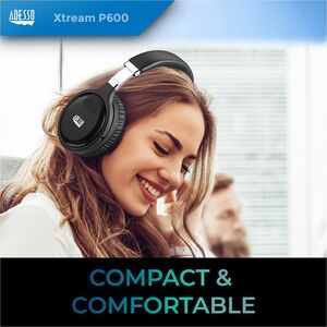 Adesso Xtream P600 Wired/Wireless Over-the-head Stereo Headset - Binaural - Circumaural - 3200 cm - Bluetooth - 32 Ohm - 2