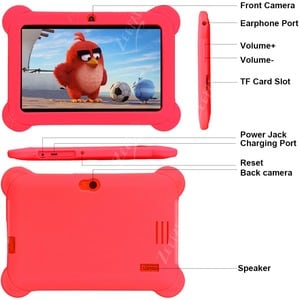 Zeepad Kids Tablet - Red - 16 GB - 1 GB - ARM Cortex A7 Quad-core (4 Core) 1.60 GHz - Android 4.4 KitKat - 1024 x 600 - Wi