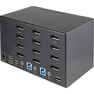 StarTech.com KVM Switchbox - TAA Compliant - 2 Computer(s) - 1 Local User(s) - 3840 x 2160 - 8 x USB - 12 x DisplayPort - 