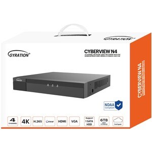 Gyration 4-Channel Network Video Recorder With PoE - Network Video Recorder - HDMI - 4K Recording