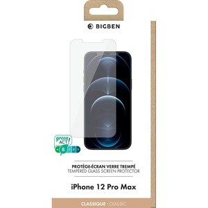 Bigben Tempered Glass Screen Protector - Transparent - 1 - For LCD iPhone 12 Pro Max