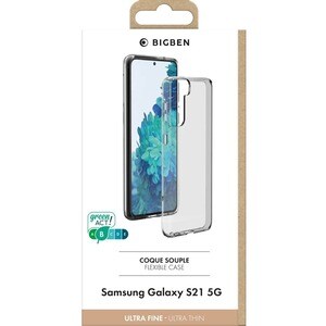 Bigben Silisoft Case for Samsung Galaxy S21 5G Smartphone - Transparent - 1 - Shock Absorbing, Dirt Resistant, Scratch Res