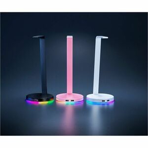 Razer Headset Stand - 27.7 cm Height - Aluminum - Mercury - For Headset - USB Hub, Built-in USB Port, Non-slip Base, Charg