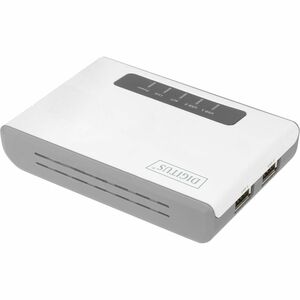 Digitus 2 Port USB 2.0 Wireless Multi-Functional Network Server, 300 Mbps. Product colour: White, LED indicators: Link, Po