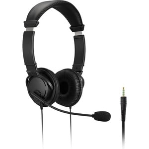 Kensington Wired Over-the-head Stereo Headset - Black - Binaural - Ear-cup - 182.9 cm Cable - Noise Cancelling Microphone 
