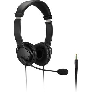 Kensington Kabel Kopfbügel Stereo Headset - Schwarz - Binaural - Geschlossen - 182,9 cm Kabel - Geräuschunterdrückung Mikr
