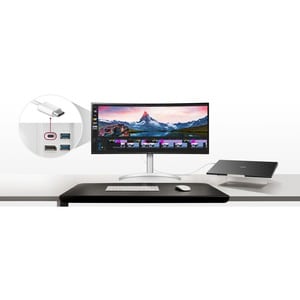 LG Ultrawide 38BP85C-W 37.5" UW-QHD+ Curved Screen Edge LED Gaming LCD Monitor - 21:9 - Black, White, Silver - 38" Class -