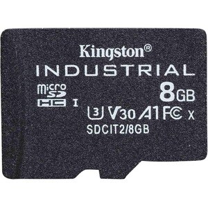 Kingston Technology 8GB microSDHC Industrial C10 A1 pSLC Card Single Pack w/o Adapter. Capacity: 8 GB, Flash card type: Mi