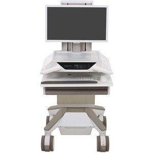 Ergotron CareFit Medical Cart - TAA Compliant - 1 Drawer - Push/Pull Handle - 17.01 kg Load Capacity - 4 Casters - 127 mm 