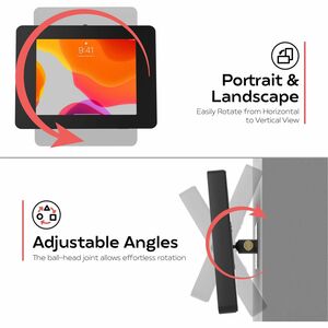 CTA Digital VESA-Compatible Rotary Ball-Head Adjusting Mount with Universal Security Enclosure (Black) - 7" to 14" Screen 