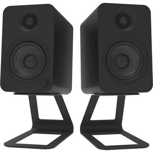 Kanto Desktop Speaker Stands SE4 - 9 lb Load Capacity - 5.60" Height - Desktop - Silicone, Steel - Black