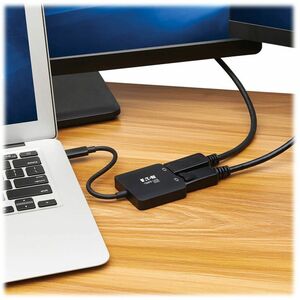 Eaton Tripp Lite Series USB-C Adapter, Dual Display - 4K 60 Hz DisplayPort, 8K, HDR, 4:4:4, HDCP 2.2, DP 1.4 Alt Mode, Bla