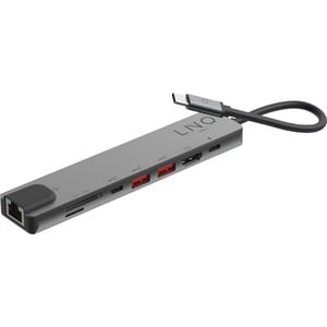 LINQ USB-Typ C Docking Station - Ja - SD, microSD (TransFlash) - 100 W - Schwarz - 1 Unterstützte Displays - 4K - 3840 x 2
