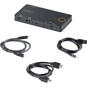 StarTech.com SV221HUC4K KVM Switchbox - 2 Computer(s) - 1 Local User(s) - 3840 x 2160 - 4 x USB - USB 2.0 - 2 x HDMI