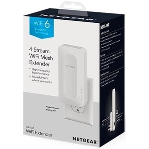 Netgear EAX12 Dual Band IEEE 802.11 a/b/g/n/ac/ax/k/i 1.60 Gbit/s Wireless Range Extender - Indoor - 2.40 GHz, 5 GHz - 2 x
