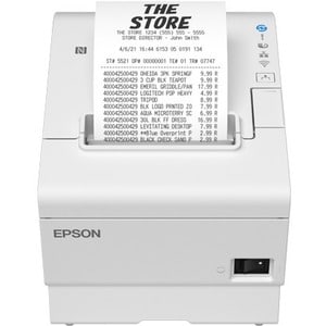 Epson TM-T88VII Direct Thermal Printer - Monochrome - Wall Mount - Receipt Print - Ethernet - USB - USB Host - EU - With C