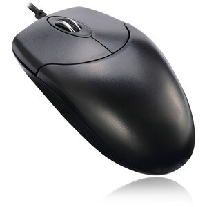 Adesso HC-3003PS Mouse - PS/2 - Optical - 3 Button(s) - Black - Cable - 1200 dpi - Scroll Wheel - Symmetrical