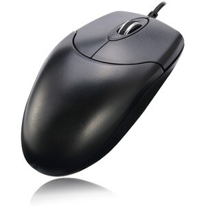 Adesso HC-3003US Mouse - USB - Optical - 3 Button(s) - Black - 1 Each - Cable - 1000 dpi - Scroll Wheel - Symmetrical