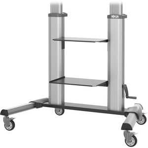 Eaton Tripp Lite Series Safe-IT Heavy-Duty Rolling TV Cart with Height-Adjusting Crank Handle for 60 to 100-inch Displays 