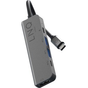 LINQ USB-Typ C Docking Station für Notebook - 100 W - Schwarz, Grau - 4K - 3840 x 2160 - 1 x USB 3.1 Type-C Ports - 2 x US