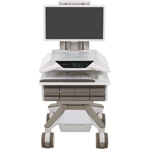 Carrello medico Ergotron CareFit - TAA Conforme - 8 Cassetto - Premi/Tira Maniglia - 17,01 kg Capacità - 4 Casters - 127 m