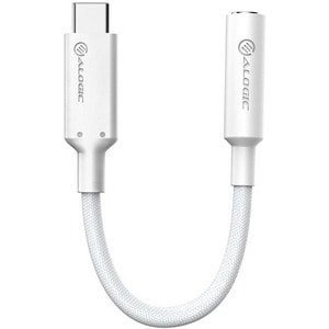 ALOGIC Elements PRO 10cm USB-C to 3.5mm Audio Adapter - White - 3.94" Mini-phone/USB-C Audio Cable for Audio Device, Phone