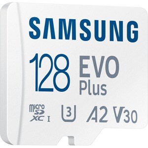 Samsung EVO Plus 128 GB Class 10/UHS-I (U3) V30 microSDXC - 130 MB/s Read - 10 Year Warranty