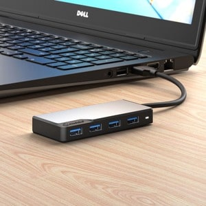 ALOGIC USB-A Fusion SWIFT 4-in-1 Hub -Space Grey - USB 3.2 (Gen 1) Type A - Portable - 4 USB Port(s) - PC, Chrome