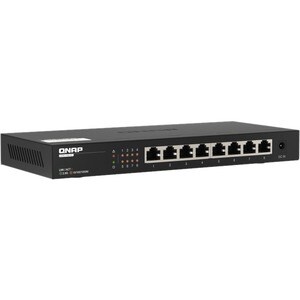 QNAP QSW-1108-8T 8 Ports Ethernet Switch - 2.5 Gigabit Ethernet - 2.5GBase-T - 2 Layer Supported - 18 W Power Consumption 