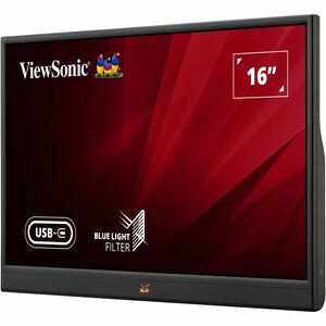ViewSonic VA1655 15.6 Inch 1080p Portable IPS Monitor with Mobile Ergonomics, USB C, Mini HDMI and a Protective Case for H