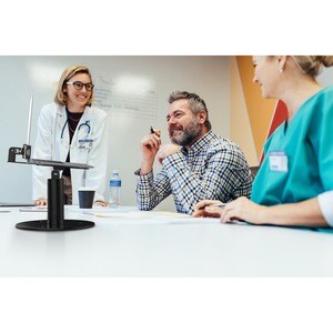 CTA Digital Laptop Security Arm with Heavy Duty Base Stand - Up to 17.50" Screen Support - Countertop, Desk, Tabletop - Metal