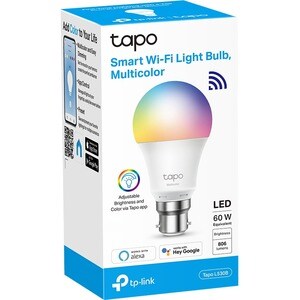 Tapo Smart Wi-Fi Light Bulb, Multicolor - 8.70 W - 60 W Incandescent Equivalent Wattage - 230 V AC - 806 lm - Multicolor L