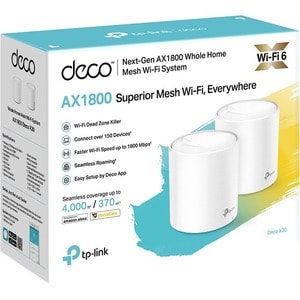 TP-Link Deco X20 Wi-Fi 6 IEEE 802.11ax Ethernet Wireless Router - Dual Band - 2.40 GHz ISM Band - 5 GHz UNII Band - 2 x An