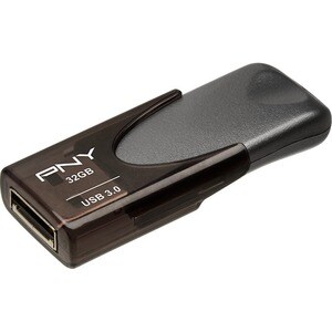 PNY Turbo Attache 4 USB 3.0 Flash Drive - 32 GB - USB 3.0 - Black - 1 Year Warranty