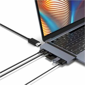 Hyper DUO HD28C-GRAY USB Type C Docking Station - Memory Card Reader - microSD, SD - 100 W - Grey - 4K, 5K - 3840 x 2160, 