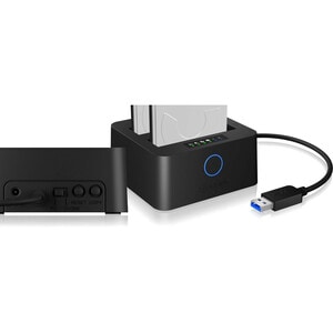 ICY BOX IB-2502CL-U3 Drive Dock - USB 3.0 Host Interface - UASP Support External - Black - 2 x HDD Supported - 2 x Total B