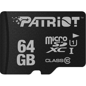 Patriot Memory 64 GB Class 10/UHS-I (U1) microSDXC - 1 - 80 MB/s Read - 10 MB/s Write