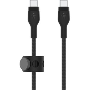 Belkin 60W USB-C to USB-C Cable - 480 Mbps - Silicone, Braided - M/M - 2m/6.6ft - Black - 6.56 ft USB-C Data Transfer Cabl