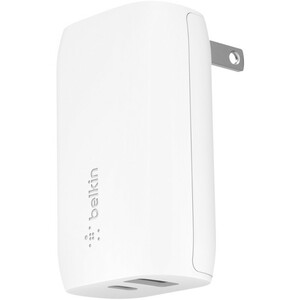 Belkin 37W Portable Dual Port USB-C Wall Charger - 1xUSB-A (12W), 1xUSB-C (30W) - Fast Charging - Power Adapter - White -