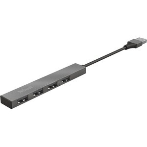 Trust Urban Halyx Mini Hub USB 2.0 à 4 Ports en Aluminium, pour PC, Ordinateur Portable, Mac - Argent
