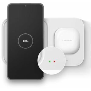 Samsung Super Fast Wireless Charger Duo (with Adapter and Cable) - 9 V DC Input - Input connectors: USB - LED Indicator, S