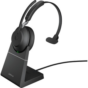 Jabra Evolve2 65 无线 头戴式 Mono 耳机 - 黑 - 单声道 - 上耳式 - 3000 cm - 蓝牙 - 20 Hz 到 20 kHz - C型 USB