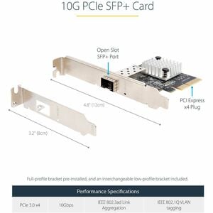 Carte PCI Express - Carte Réseau PCIe SFP+ Ouvert pour Modules Conformes à la Norme MSA - Carte Réseau SFP+ PCIe 10Gb - PC