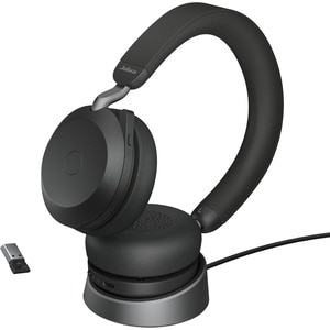 Jabra Evolve2 75 Wireless On-Ear Headset - USB-A - Unified Communication Optimised - No Charging Stand